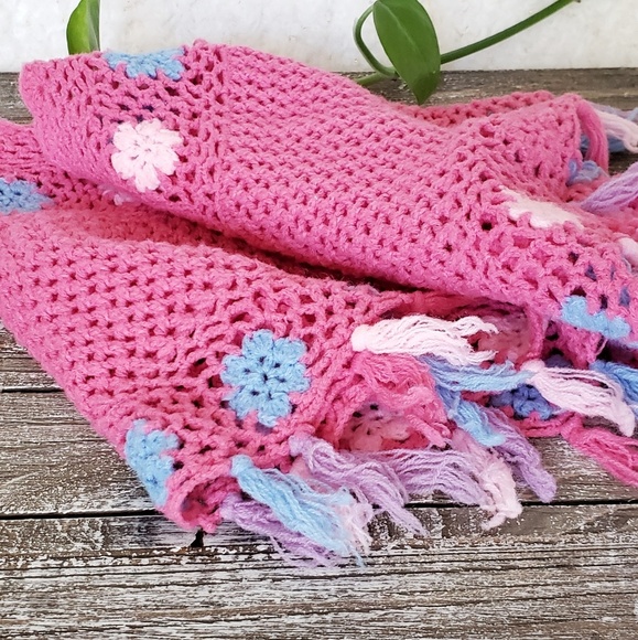 Knit Fringed Boho Baby Girl/Toddler Poncho 18 mo. - Picture 1 of 7